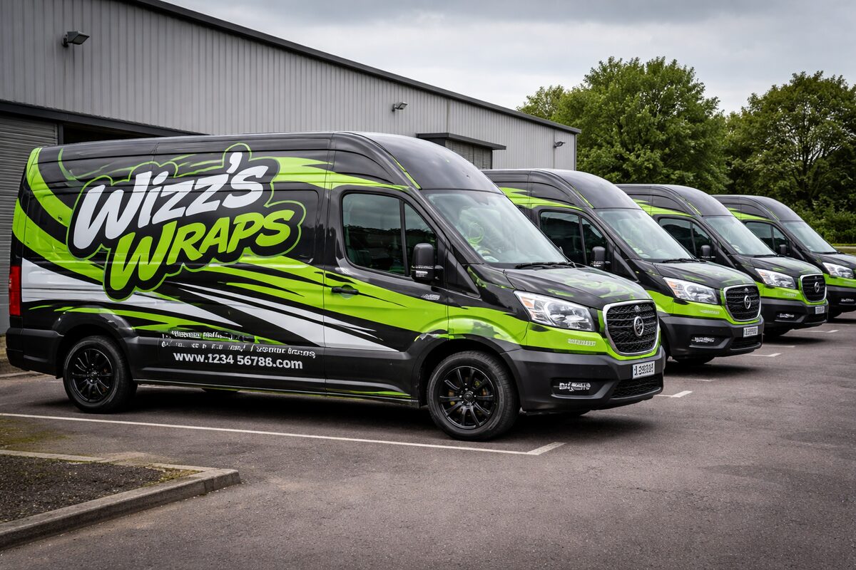 Commercial fleet van wrapping by Wizz's Wraps in Stoke-on-Trent